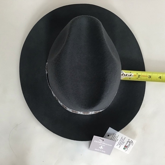 Gelso Bianco Safari/ Indiana Jones hat. Wool felt. Gray. OS NWT - Picture 5 of 6